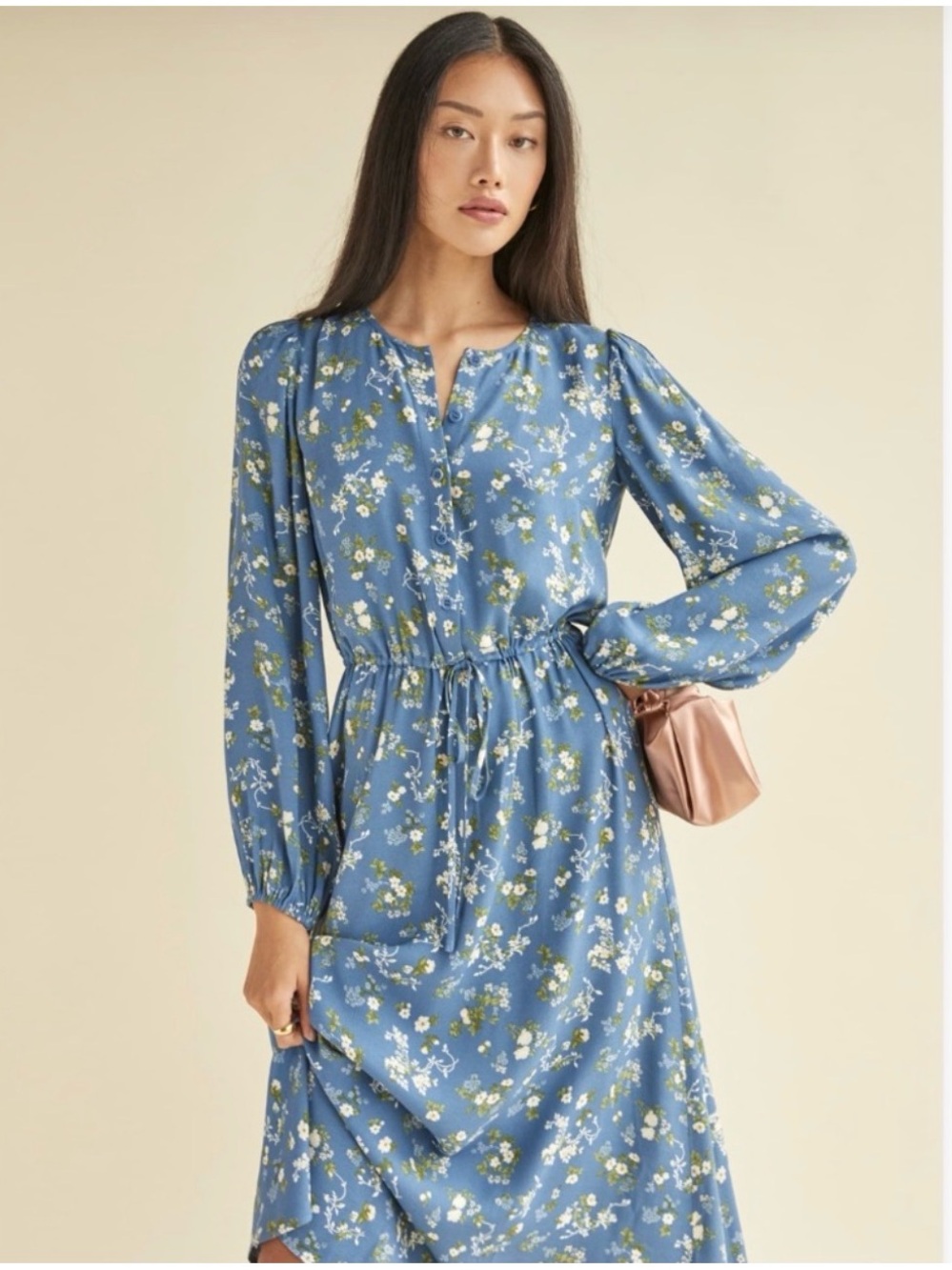 Reformation Lisse Dress Avery Floral Blue
